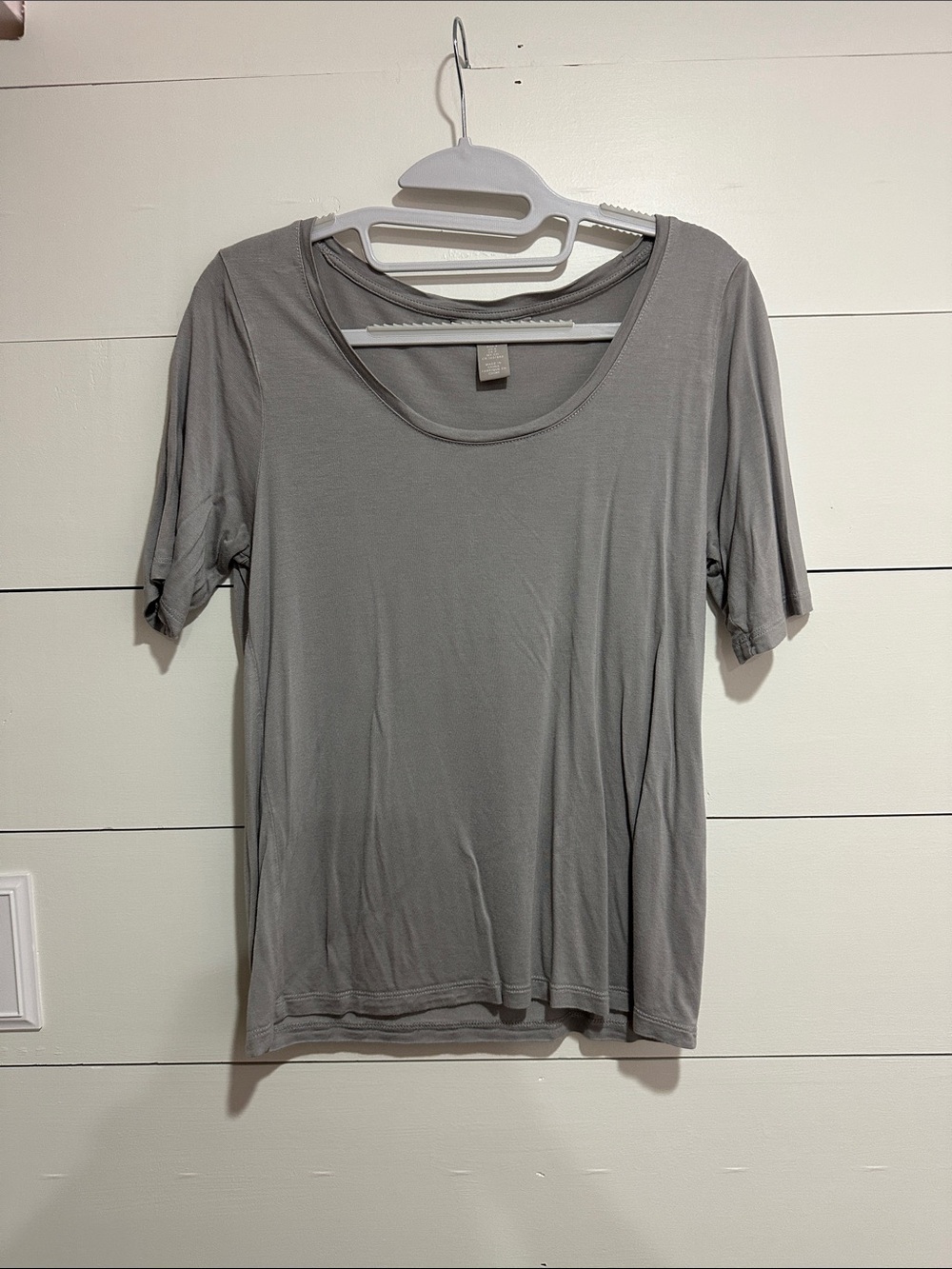 H&M Scoop Neck Short Sleeve Top - Gray